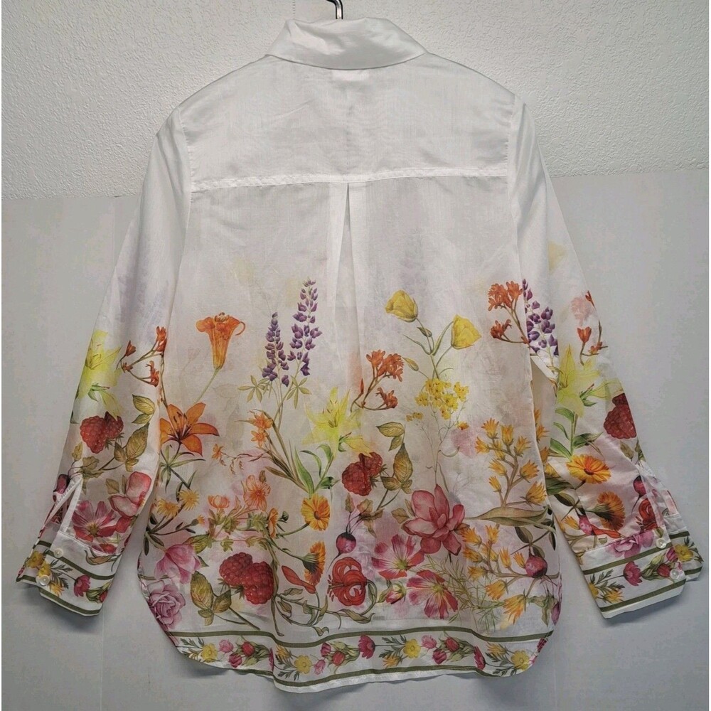 Bailey/44 Women's S Sheer Floral Button Blouse Floral Print - Picture 2 of 8